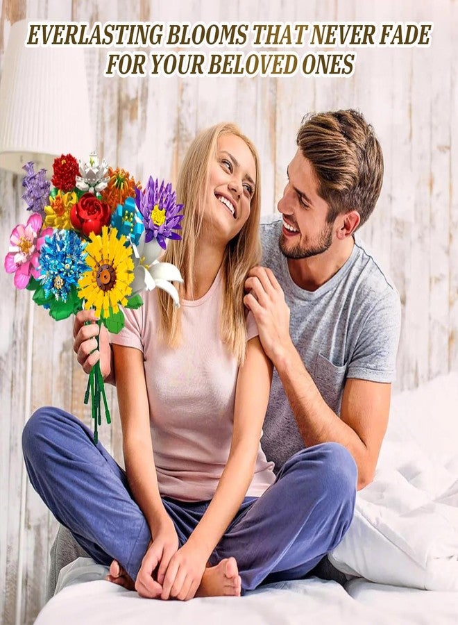 RASOUT Flowers Bouquet Building Set - 12 Kinds of Flowers Botanical Collection and Decorative Home for Mother's Day, Birthdays, Gifts Ideal for 6+ Women Girls Adults, No Vase - Image 3